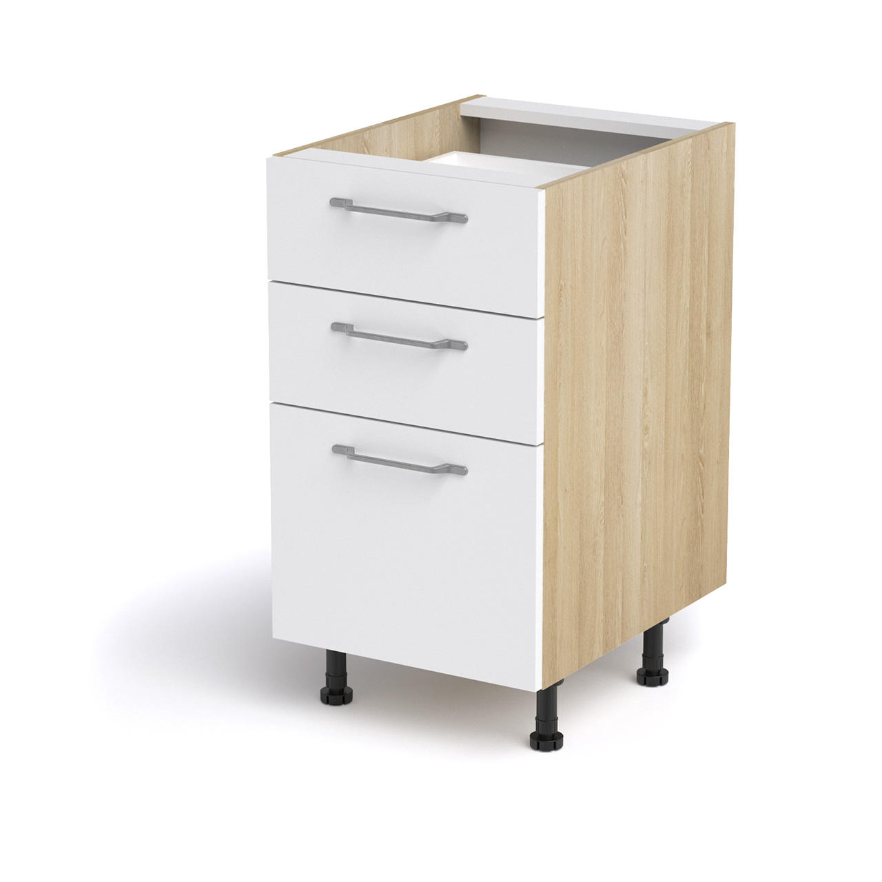 SPODNJA OMARICA S PREDALI - barve jesena, Basics (45/87/56cm) - Stylife