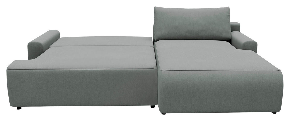 ECKSCHLAFSOFA in Struktur Grau  - Schwarz/Grau, Modern, Kunststoff/Textil (253/167cm) - Trendmanufaktur