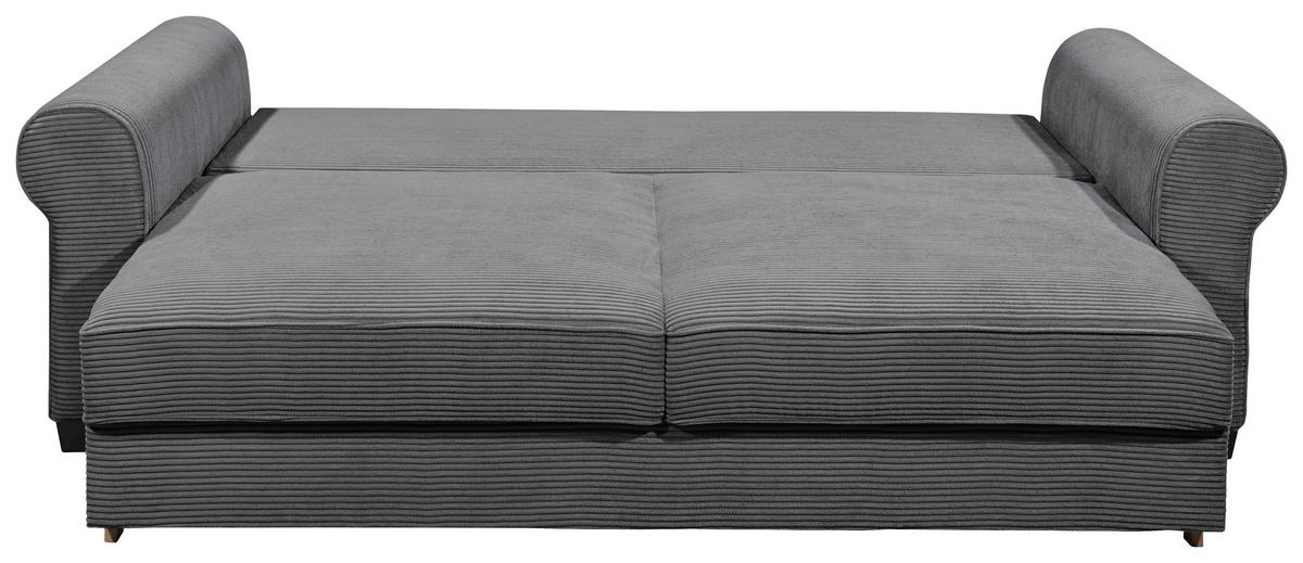 SCHLAFSOFA Cord Anthrazit  - Anthrazit/Schwarz, Basics, Kunststoff/Textil (250/95/125cm) - MID.YOU