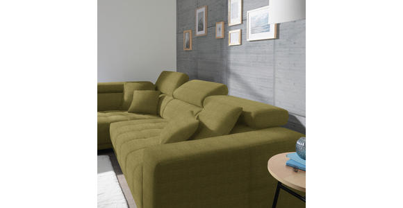 ECKSOFA in Mikrofaser Grün  207/301 cm  - Chromfarben/Grün, Design, Textil/Metall (207/301cm) - Xora