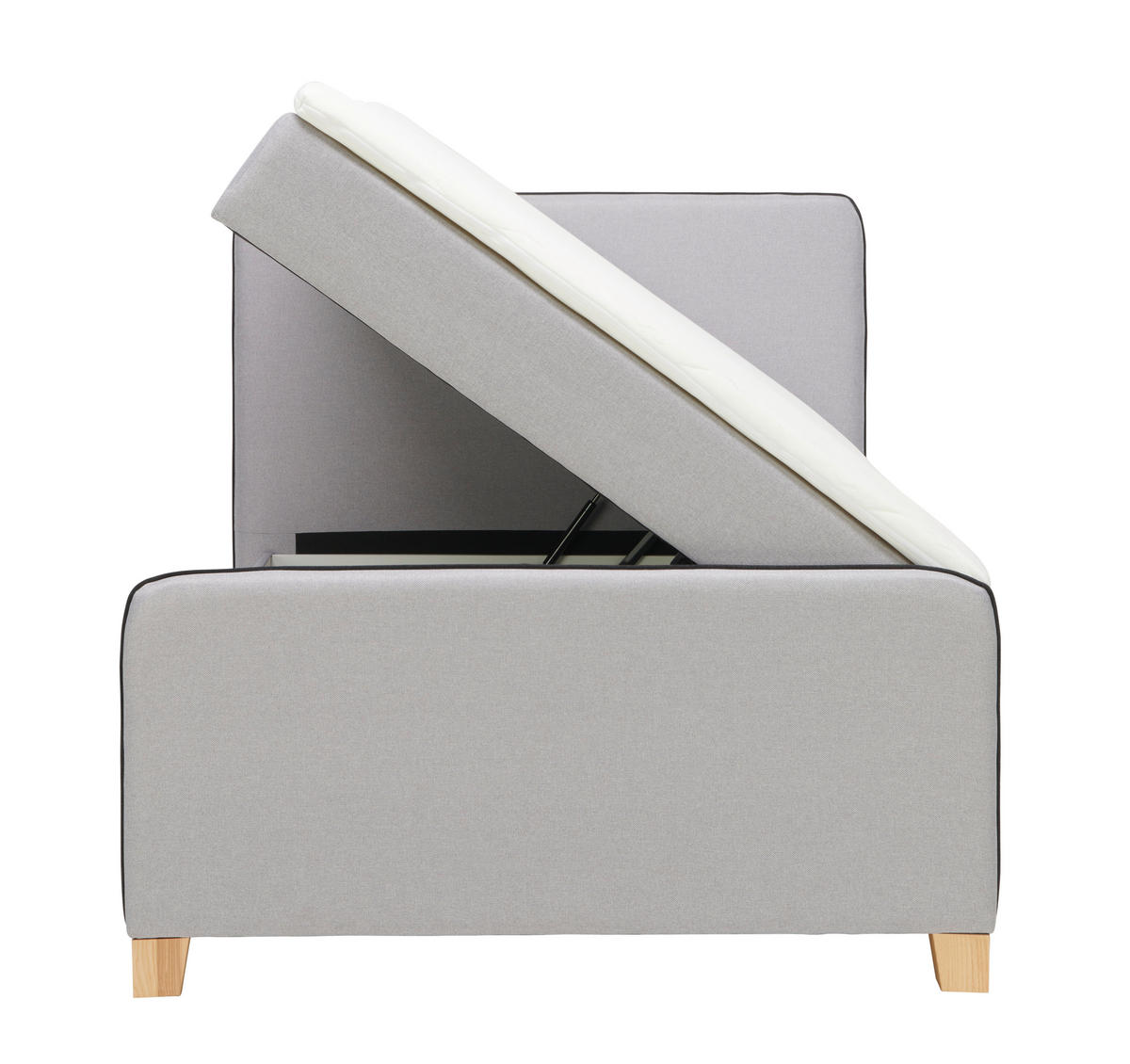 BOXBETT 120/200 cm  in Hellgrau  - Eichefarben/Hellgrau, Design, Holz/Holzwerkstoff (120/200cm) - Moderano