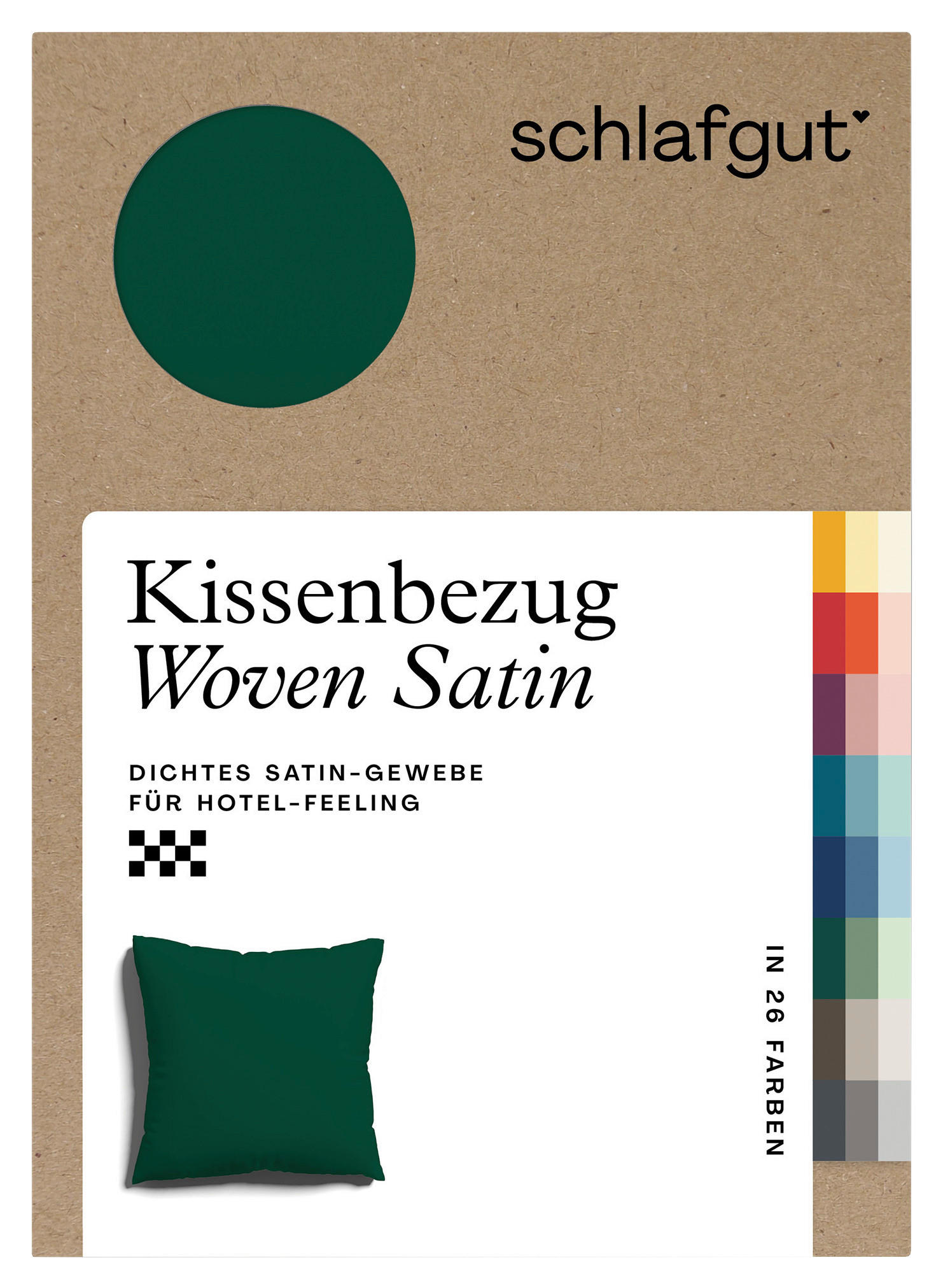 KOPFKISSENBEZUG WOVEN SATIN 80/80 cm  - Dunkelgrün, Basics, Textil (80/80cm) - Schlafgut