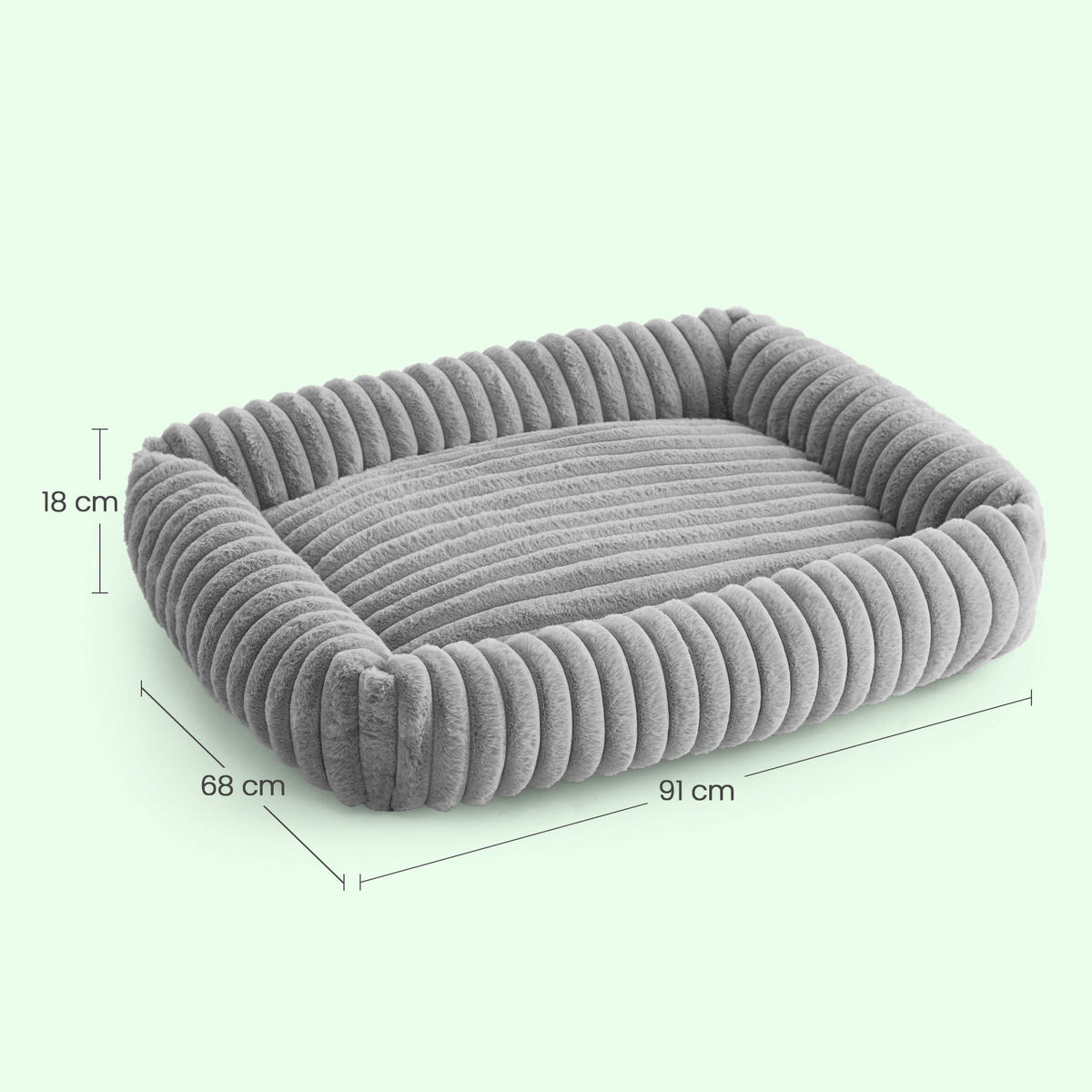 HUNDEBETT - Grau, Trend, Textil (91/18/68cm) - Boxxx