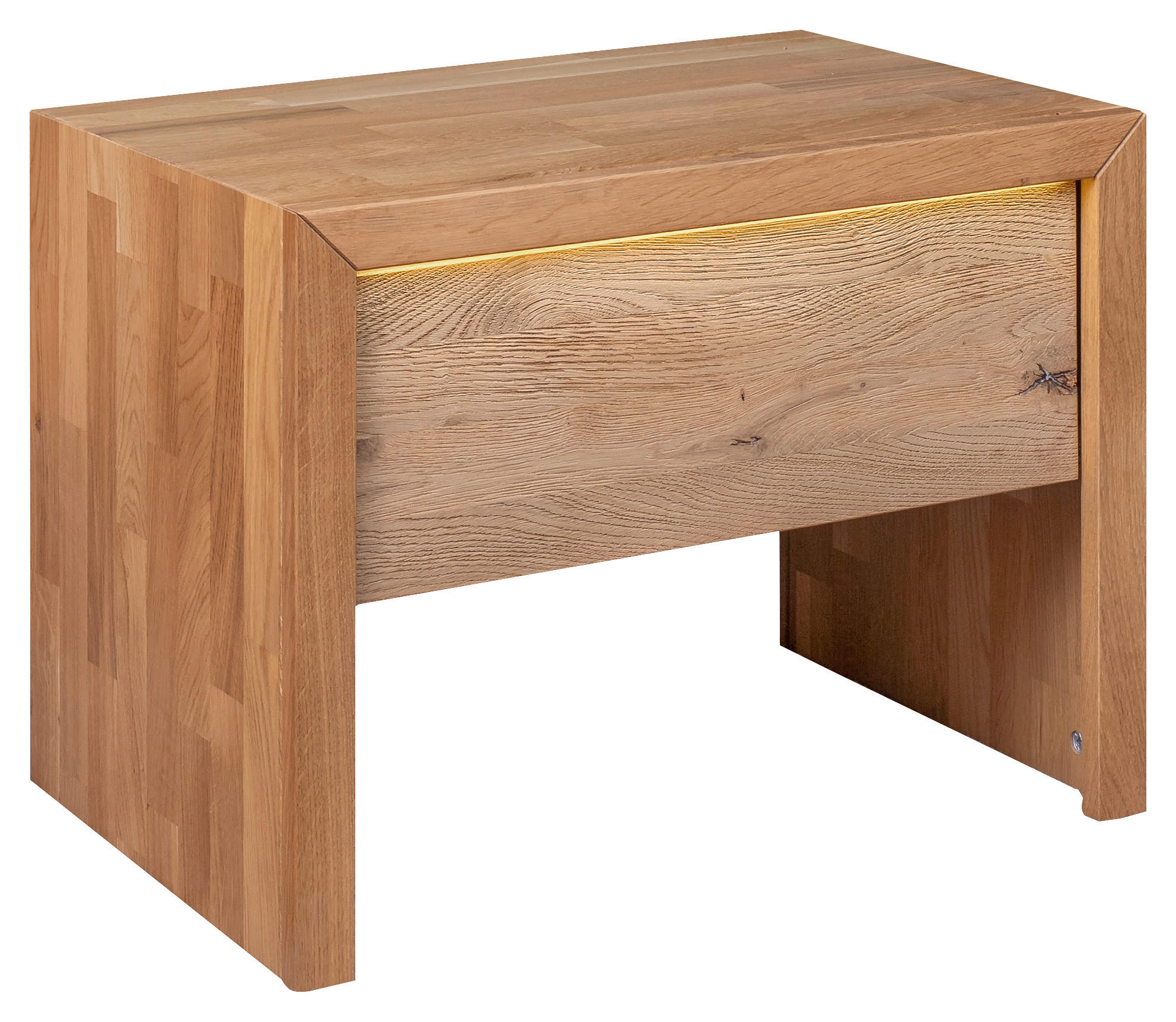 NACHTSCHRANK 60/46/41 cm Wildeiche vollmassiv  - Wildeiche/Naturfarben, MODERN, Holz (60/46/41cm) - MID.YOU
