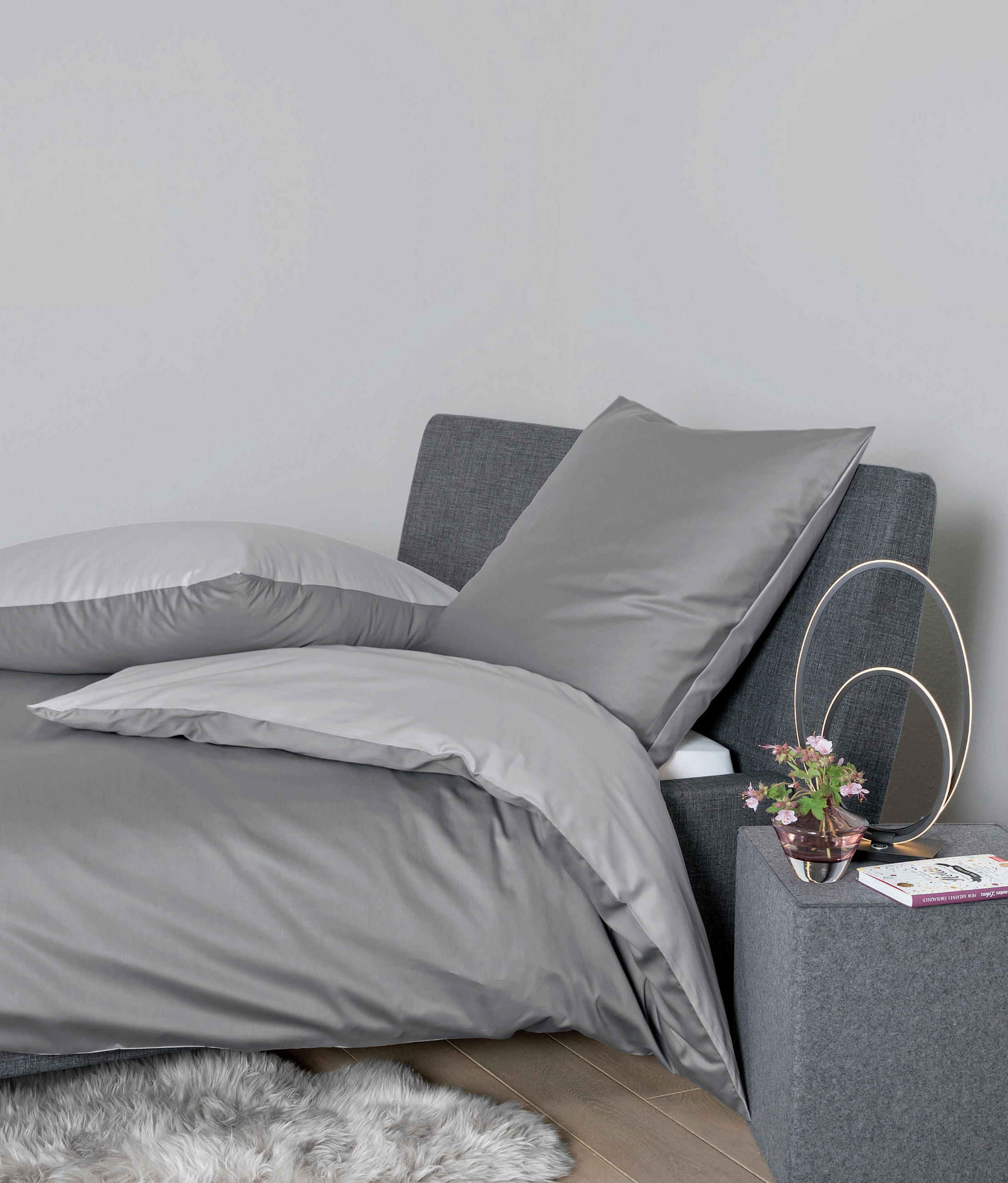 POSTELJINA 200/200 cm   - tamno siva, Konvencionalno, tekstil (200/200cm) - Janine