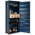 BARSCHRANK in Blau, Goldfarben  - Blau/Goldfarben, Trend, Holz/Holzwerkstoff (73/176/41cm) - Ambia Home