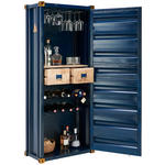 BARSCHRANK Mangoholz Hartholz Blau, Goldfarben  - Blau/Goldfarben, Trend, Holz/Holzwerkstoff (73/176/41cm) - Ambia Home
