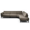 ECKSOFA Cosy in Chenille Braun  296/213 cm  - Schwarz/Braun, Design, Textil/Metall (296/213cm) - SENSOO