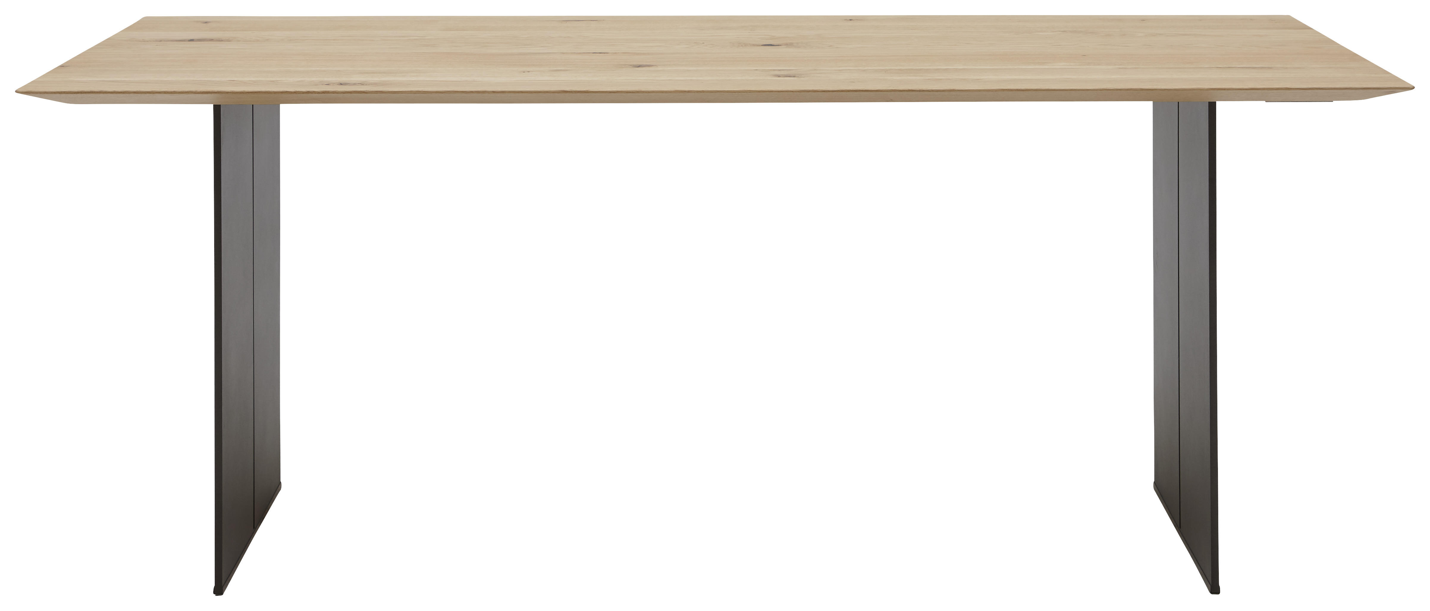 ESSTISCH 200/100/77 cm Asteiche massiv Holz Schwarz, Eichefarben quadratisch  - Eichefarben/Schwarz, Design, Holz/Metall (200/100/77cm) - Dieter Knoll