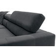 ECKSOFA in Feincord Anthrazit 219/311 cm - Anthrazit/Schwarz, KONVENTIONELL, Textil/Metall (219/311cm) - Hom`in
