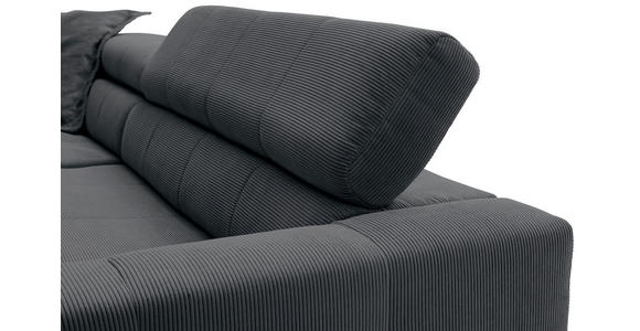 ECKSOFA in Feincord Anthrazit 219/311 cm - Anthrazit/Schwarz, KONVENTIONELL, Textil/Metall (219/311cm) - Hom`in