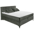 BOXSPRINGBETT 180/200 cm,  in Dunkelgrün  - Dunkelgrün/Schwarz, Design, Holzwerkstoff/Kunststoff (180/200cm) - Xora