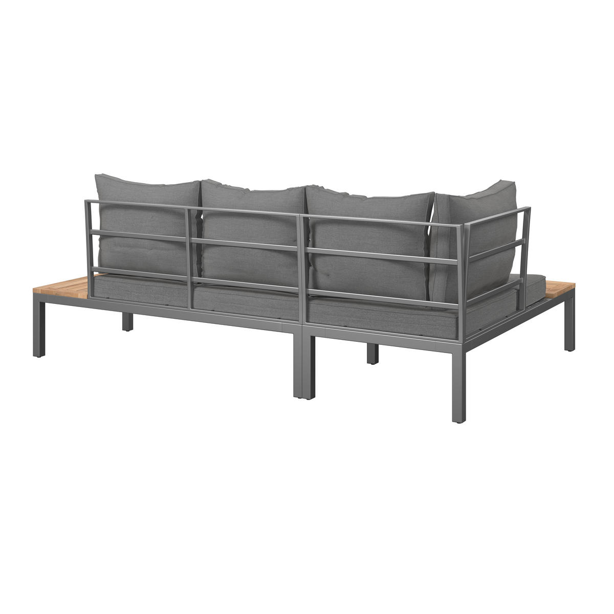 LOUNGEGARNITUR  138/207 cm  vollmassiv Stahl  - Braun/Grau, MODERN, Holz/Metall (138/207cm) - Ambia Garden