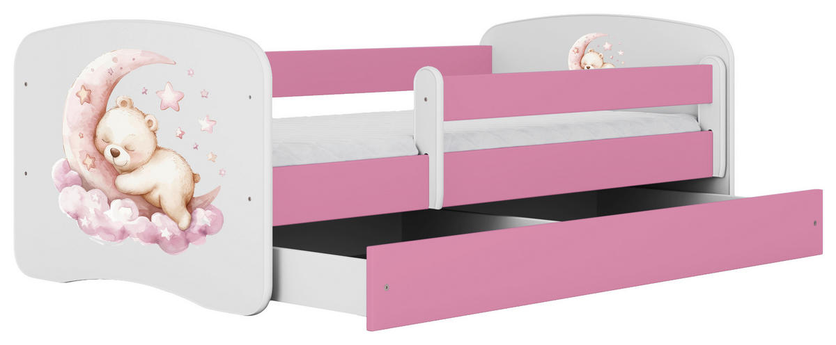 KINDER-/JUNIORBETT - Pink/Birkefarben, MODERN, Holz/Holzwerkstoff (80/160cm) - MID.YOU