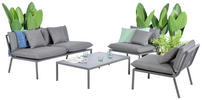 GARTENSET Webstoff Aluminium  - Anthrazit/Grau, Design, Textil/Metall - Ambia Garden
