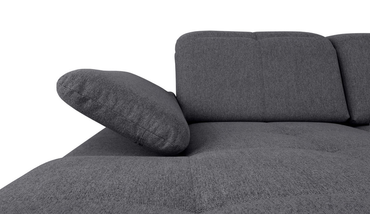 WOHNLANDSCHAFT Dunkelgrau  - Dunkelgrau/Grau, Design, Textil/Metall (173/328/215cm) - MID.YOU
