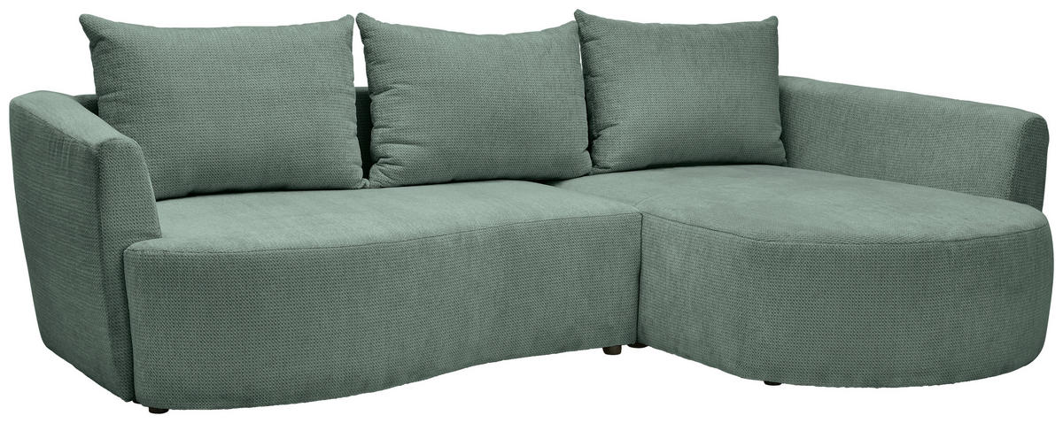 ECKSOFA Dunkelgrün Chenille  - Dunkelgrün/Schwarz, MODERN, Kunststoff/Textil (287/179cm) - Carryhome