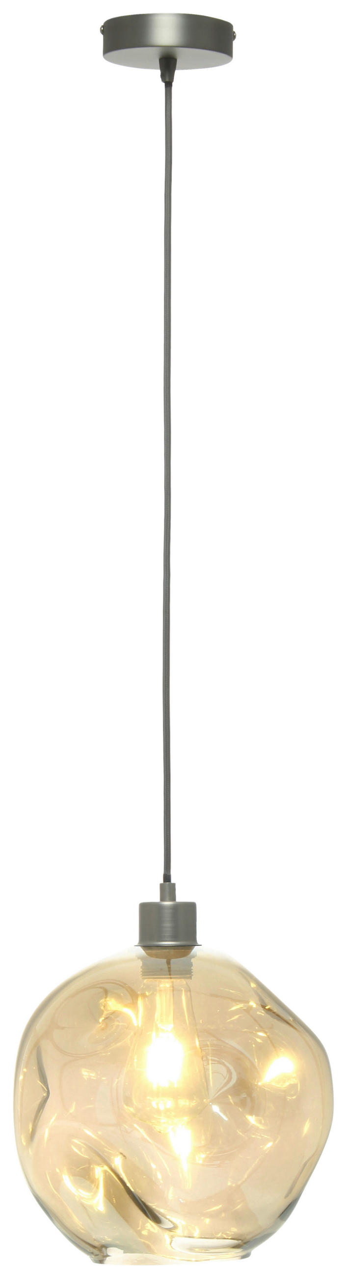 ZÁVĚSNÉ SVÍTIDLO, 26/26/32 cm  - šedá/čiré, Basics, sklo (26/26/32cm) - MID.YOU