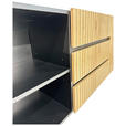 SIDEBOARD LINO in 150/75/40 cm - Eichefarben/Schwarz, Design, Holzwerkstoff/Metall (150/75/40cm) - Xora