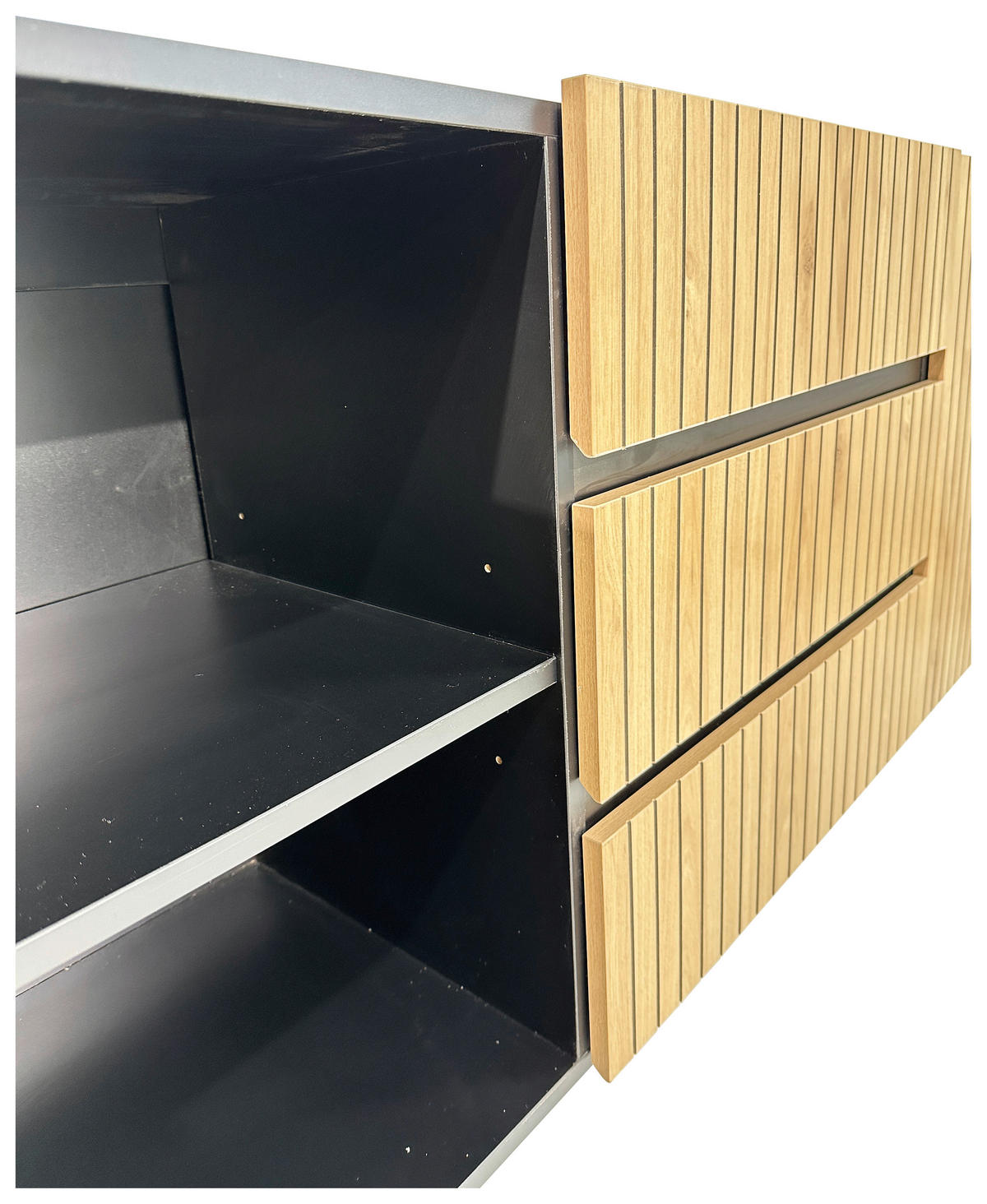 SIDEBOARD LINO  in 150/75/40 cm  - Eichefarben/Schwarz, Design, Holzwerkstoff/Metall (150/75/40cm) - Xora