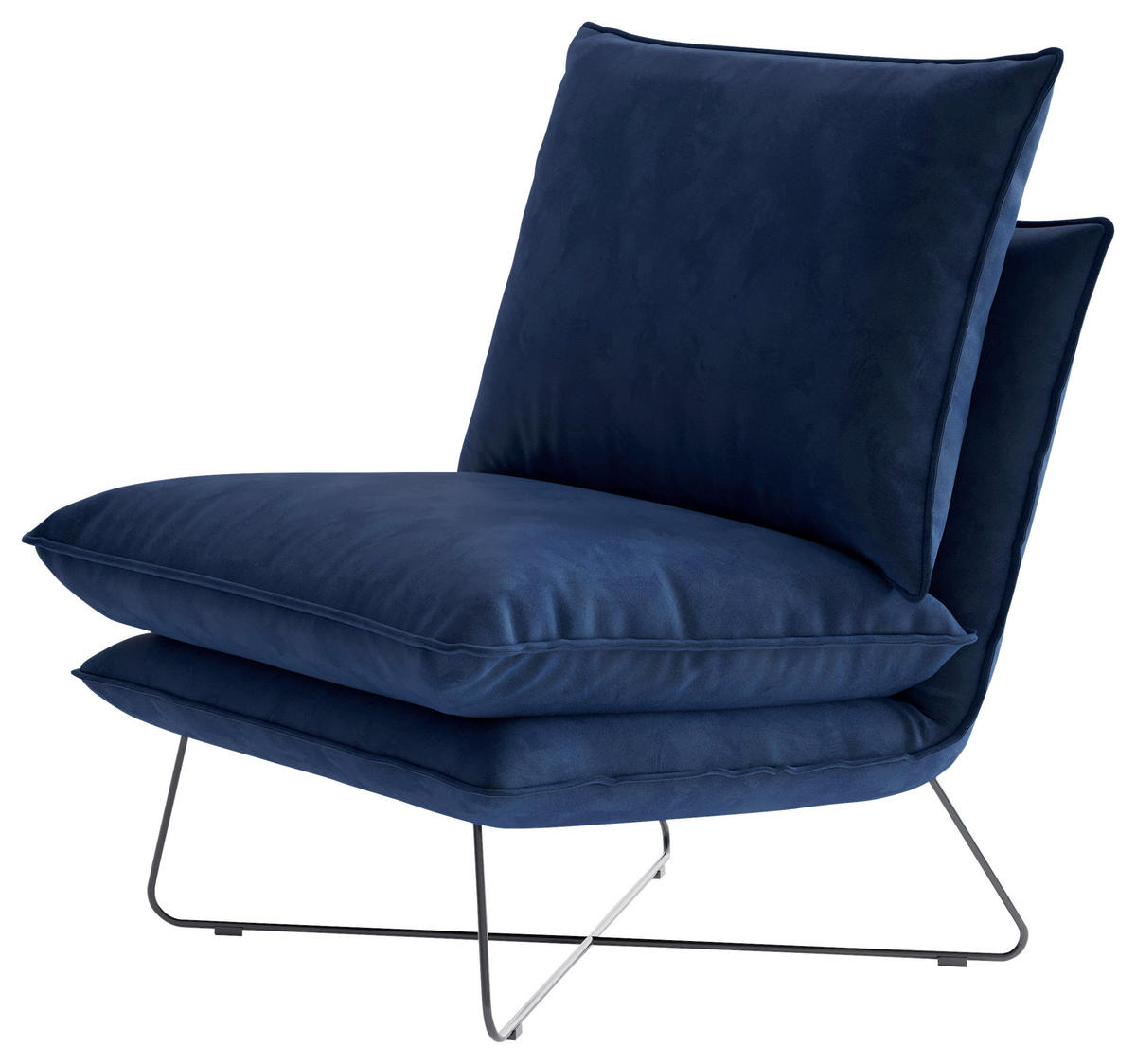 SESSEL in Flachgewebe Royalblau  - Royalblau, Design, Textil/Metall (72/84/90cm) - Livetastic