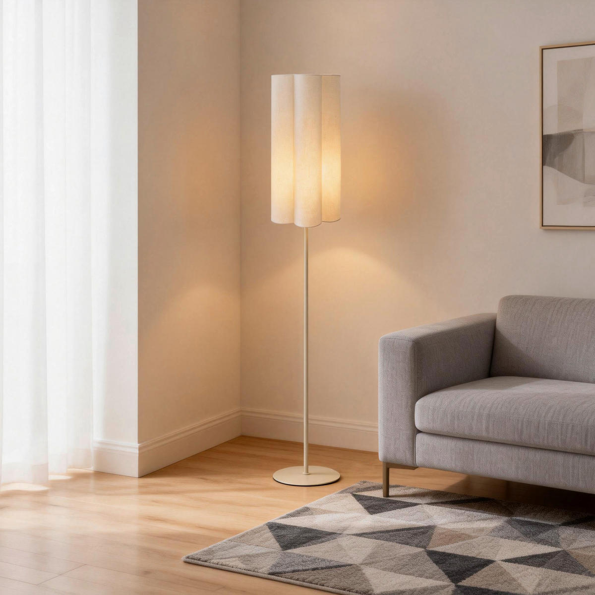 STEHLEUCHTE 25/150 cm    - Beige, Trend, Kunststoff/Textil (25/150cm) - Novel