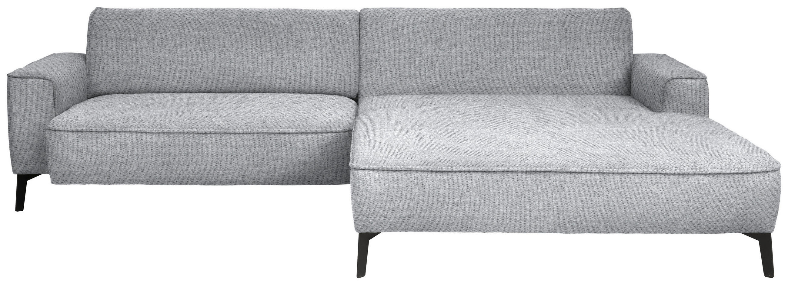 ECKSOFA in Flachgewebe Grau  - Schwarz/Grau, Design, Textil/Metall (285/190cm) - Johann Jakob