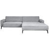 ECKSOFA in Flachgewebe Grau  - Schwarz/Grau, Design, Textil/Metall (285/190cm) - Johann Jakob