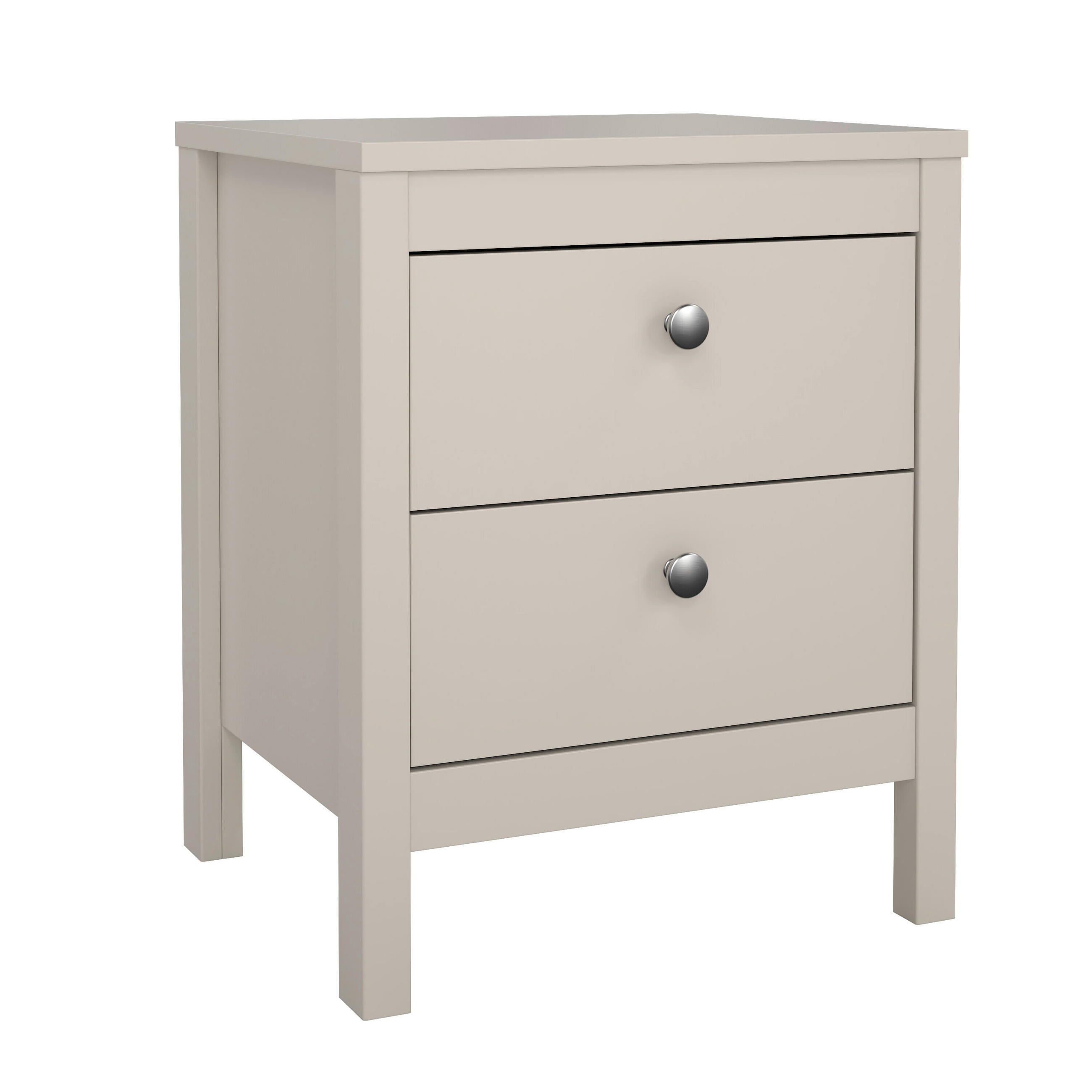 NACHTKÄSTCHEN 43,8/54,1/38,4 cm  in Douglasie, Fichte, Kiefer, Lärche, Tanne Kaschmir  - Kaschmir/Silberfarben, Basics, Leder/Holz (43,8/54,1/38,4cm) - MID.YOU