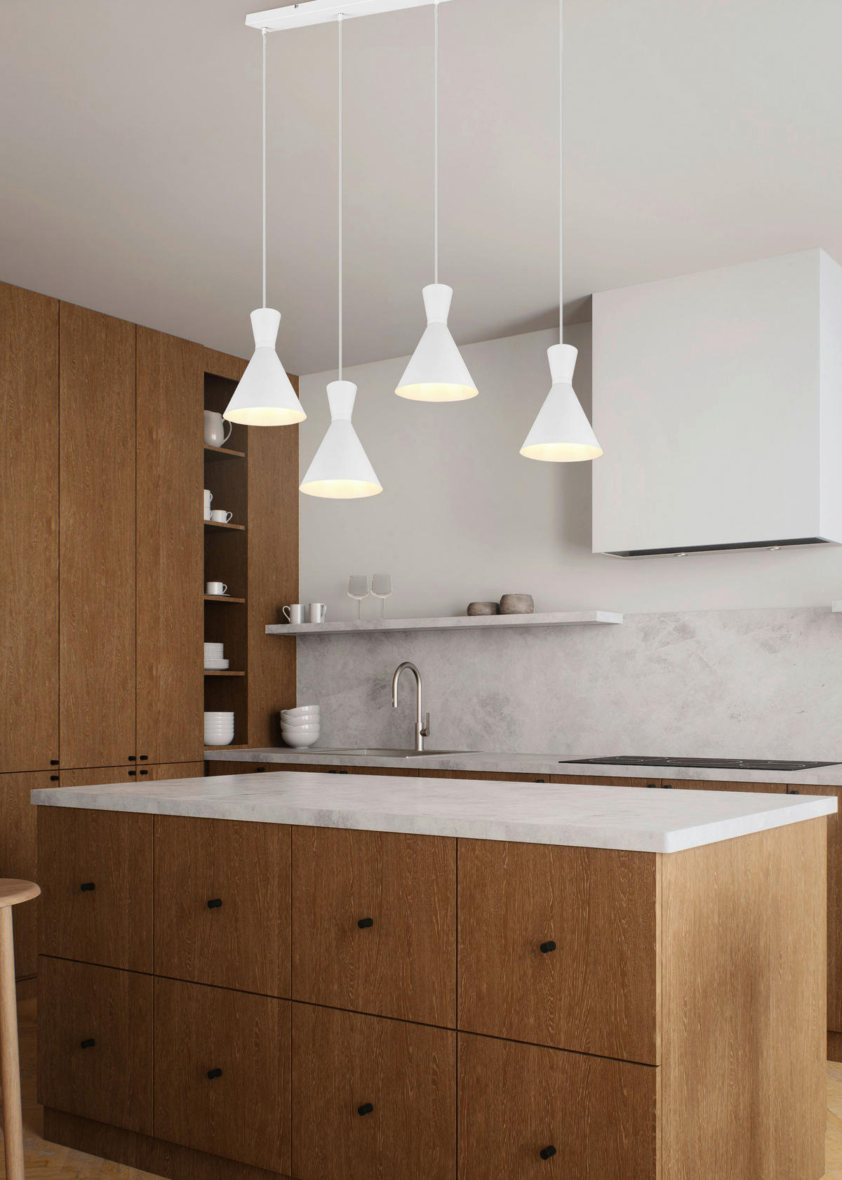 HÄNGELEUCHTE 90/20/150 cm  - Weiß, Basics, Metall (90/20/150cm) - Trio Leuchten