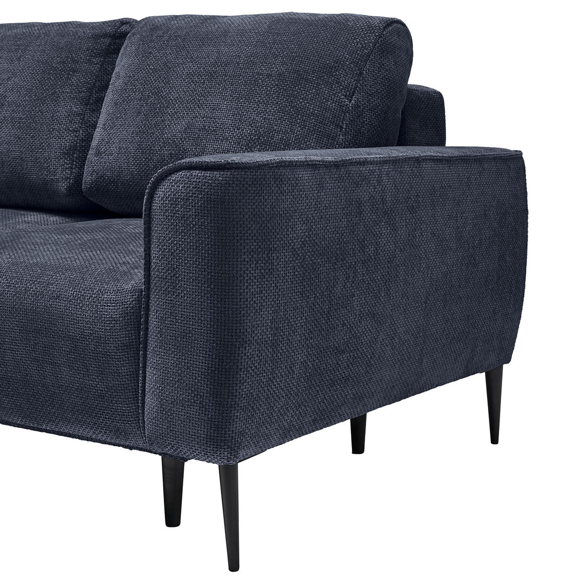 HÖRNSOFFA i vävt tyg mörkblå  - svart/mörkblå, Modern, metall/textil (164/255cm) - MID.YOU