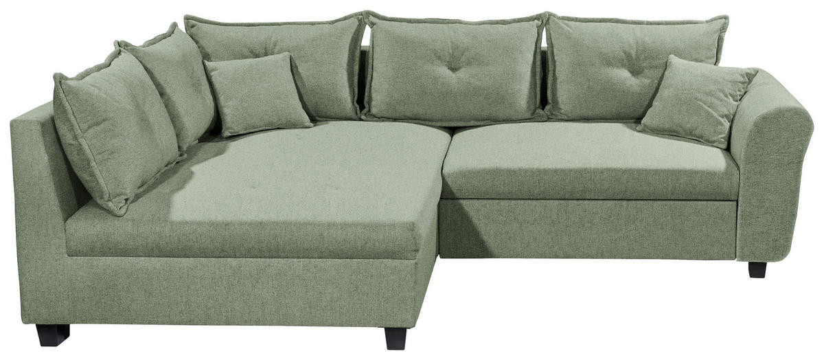 HÖRNSOFFA i vävt tyg grön  - grön/svart, Modern, textil/plast (175/252cm) - Livetastic