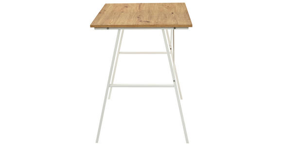 SCHREIBTISCH 100/60/75 cm Weiß, Eiche Artisan  - Weiß/Eiche Artisan, Design, Holzwerkstoff/Metall (100/60/75cm) - Carryhome