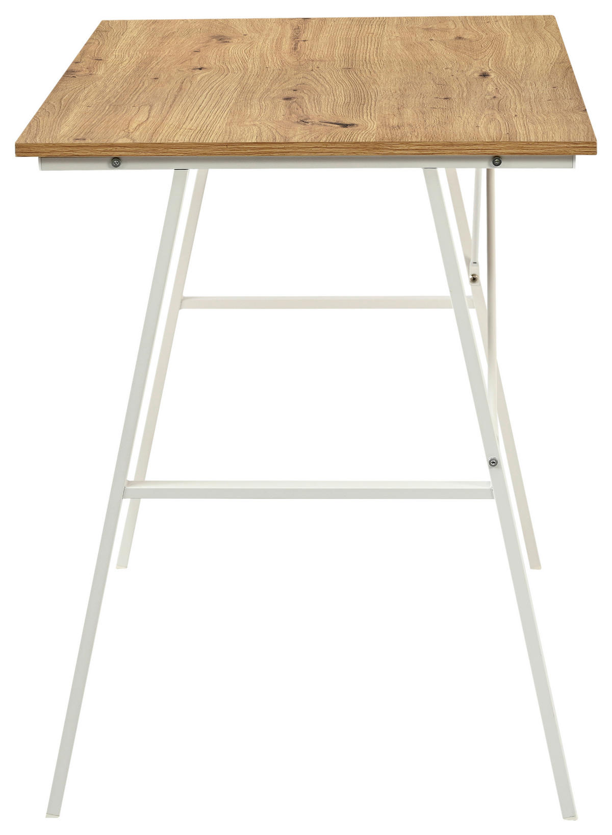 PÍSACÍ STÔL, biela, dub artisan, 100/60/75 cm - biela/dub artisan, Design, kov/kompozitné drevo (100/60/75cm) - Carryhome