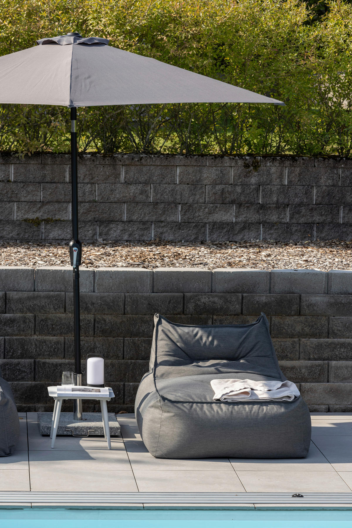 SONNENSCHIRM 300 cm  - Grau, KONVENTIONELL, Textil/Metall (300/300cm) - Gardenson