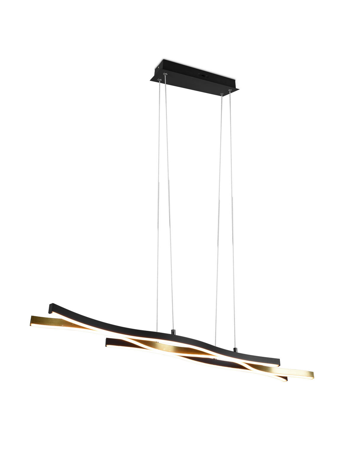 LED-HÄNGLAMPA Balze 107,5/15,5/150 cm  - mässingsfärgad/svart, Design, metall (107,5/15,5/150cm) - Trio Leuchten
