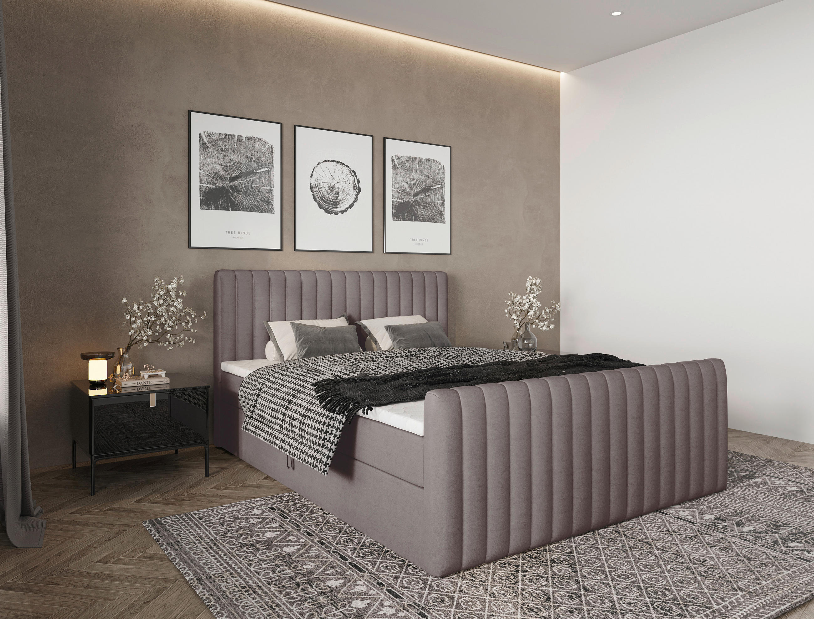 BOXBETT 160/200 cm  in Braun  - Schwarz/Braun, Basics, Kunststoff/Textil (160/200cm) - Carryhome