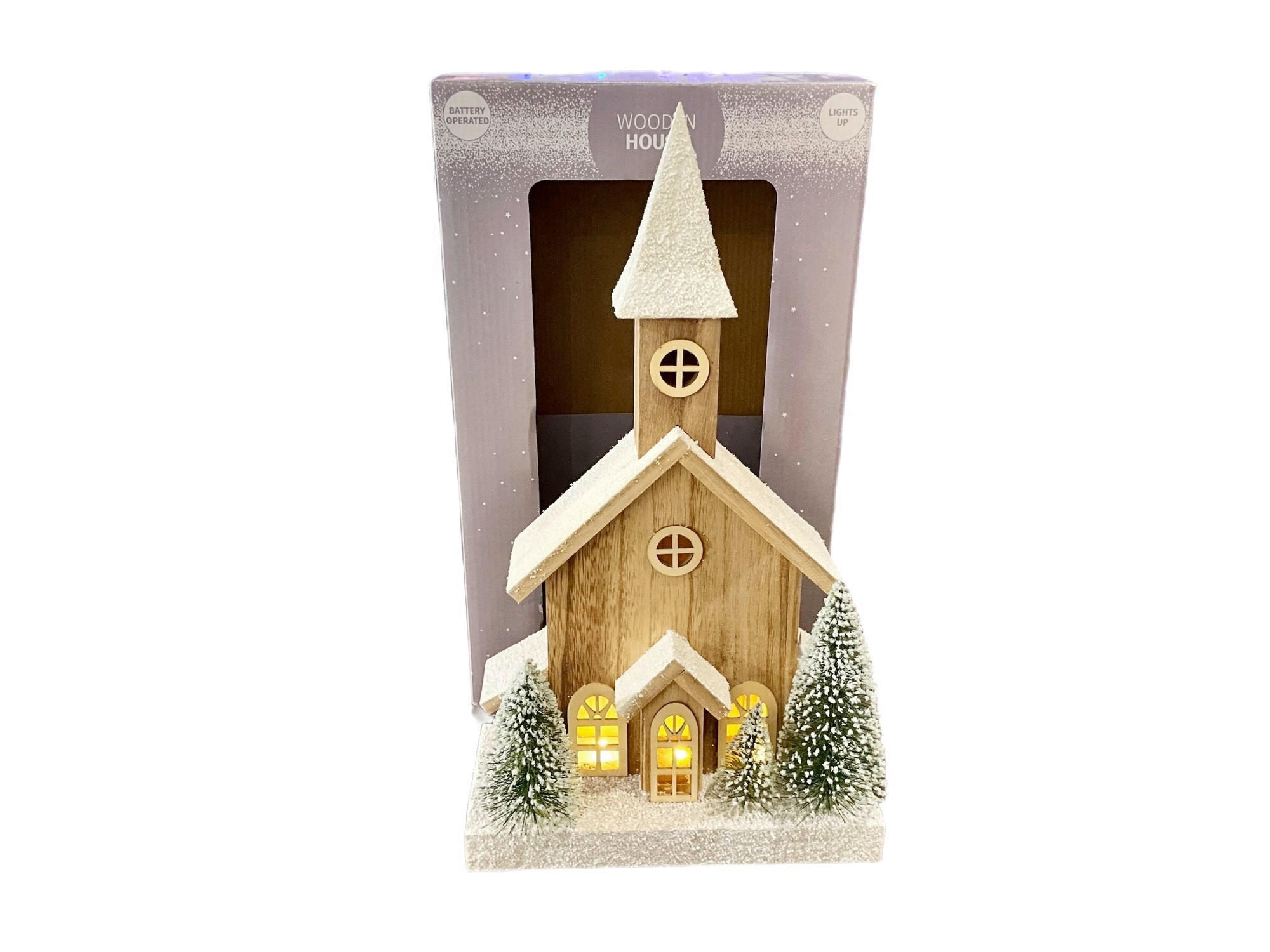 DEKOHAUS  - Hellbraun, Basics, Holz (22,6/9,7/39,2cm) - X-Mas