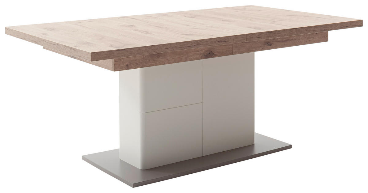 MATBORD vit, ekfärgad rektangulär  utdragbar  - vit/ekfärgad, Design, trämaterial (180/77/100cm) - Livetastic