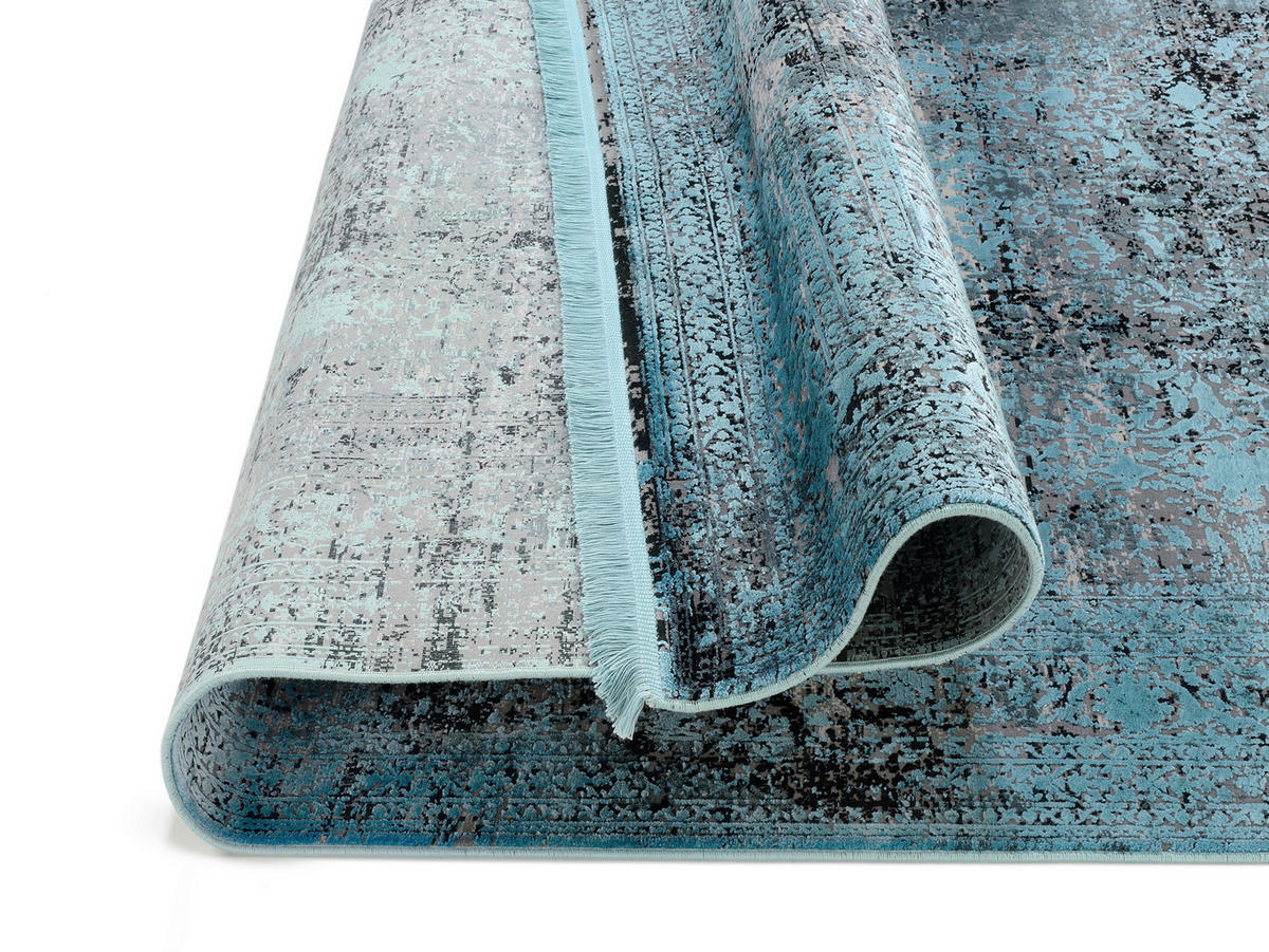 VINTAGE-TEPPICH 240/240 cm Blau  - Blau, Design, Textil (240/240cm) - Dieter Knoll