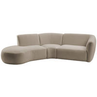 ECKSOFA Taupe Mikrofaser  - Taupe/Schwarz, MODERN, Kunststoff/Textil (182/276cm) - Livetastic