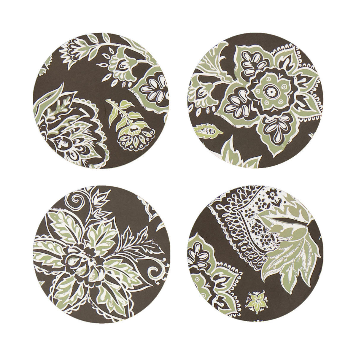 UNDERLÄGG SET 4 delar  - ljusgul/antracit, Basics, trä (10/10/0.3cm)