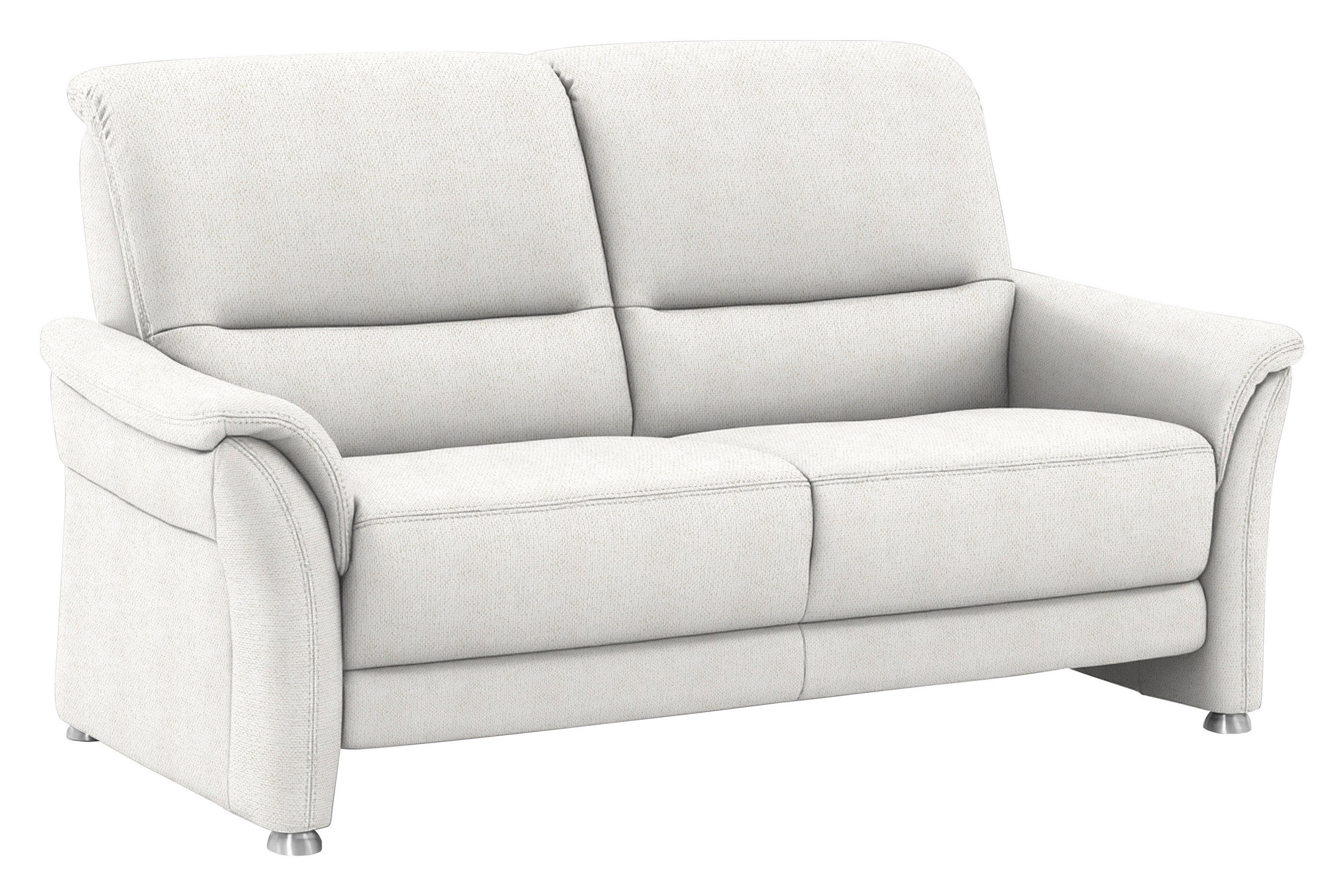 2,5-SITZER Flachgewebe Alabasterfarben  - Alabasterfarben/Alufarben, Konventionell, Textil/Metall (172/96/93cm) - Beldomo Premium