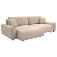 Ecksofa inkl. Funktion Beige Cord  - Beige/Schwarz, MODERN, Kunststoff/Textil (168/238cm) - Stylife