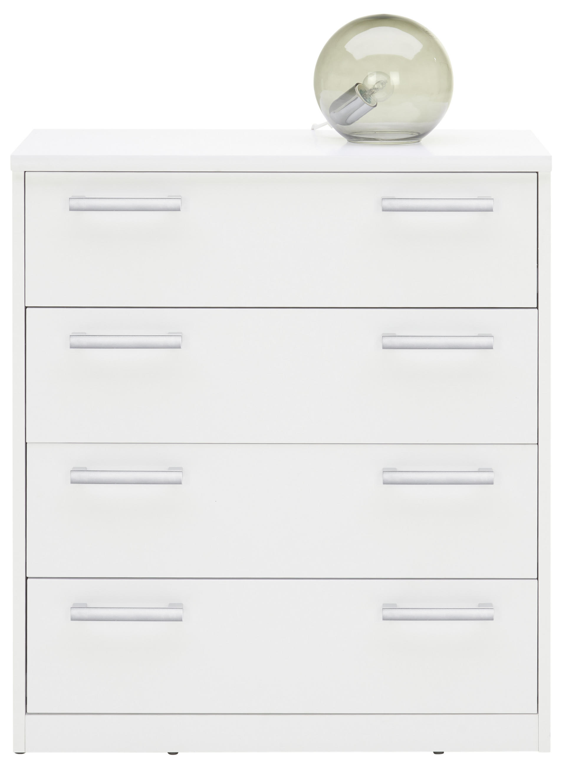 KOMMODE Weiß - Silberfarben/Schwarz, Basics, Kunststoff (72/84/36cm) - Xora