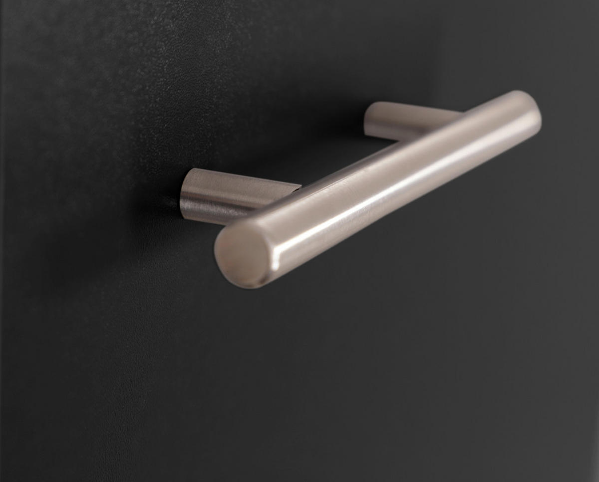 APOTHEKERSCHRANK 30/144,8/60 cm  in Schwarz, Eichefarben  - Eichefarben/Silberfarben, Basics, Holzwerkstoff/Metall (30/144,8/60cm) - Respekta