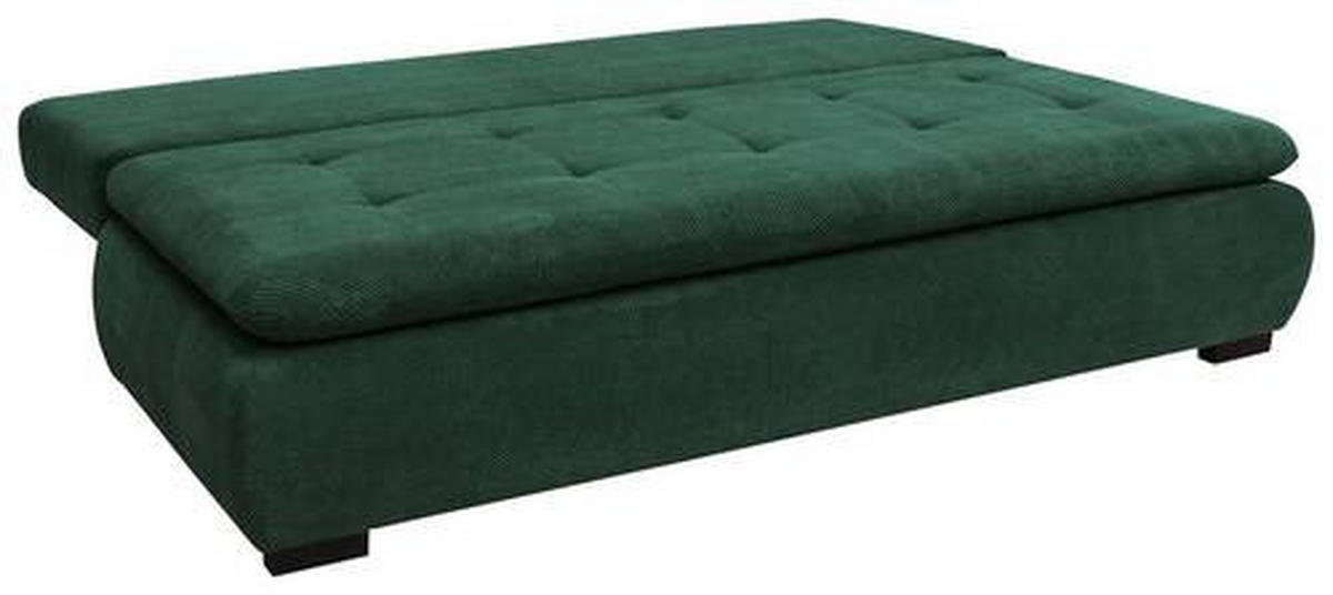 SCHLAFSOFA in Webstoff, Plüsch Dunkelgrün  - Dunkelgrün/Schwarz, Konventionell, Textil (203/72-96/98cm) - Novel