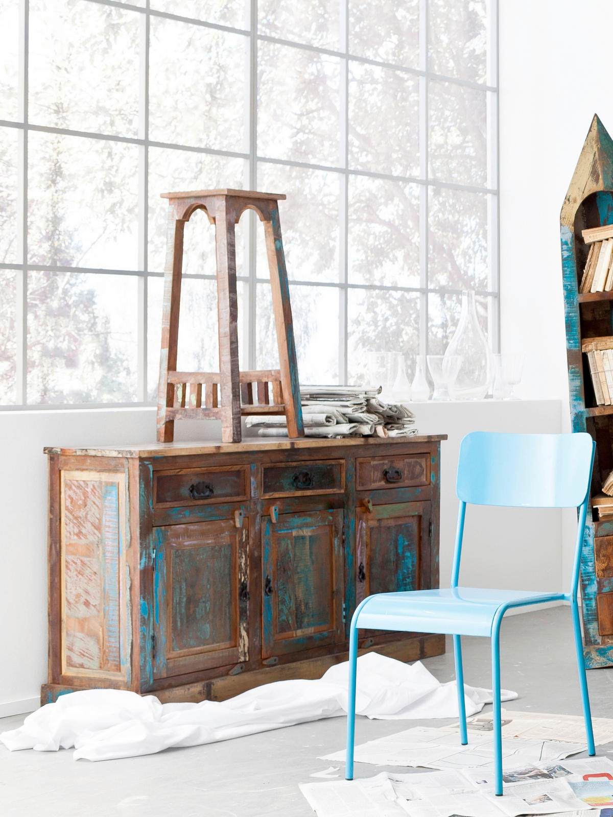 SIDEBOARD 140/80/40 cm  - Multicolor/Schwarz, Design, Holz/Metall (140/80/40cm) - MID.YOU