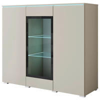 HIGHBOARD Vera 120/103,3/39,5 cm  - Kaschmir/Beige, Trend, Glas/Holzwerkstoff (120/103,3/39,5cm) - P & B