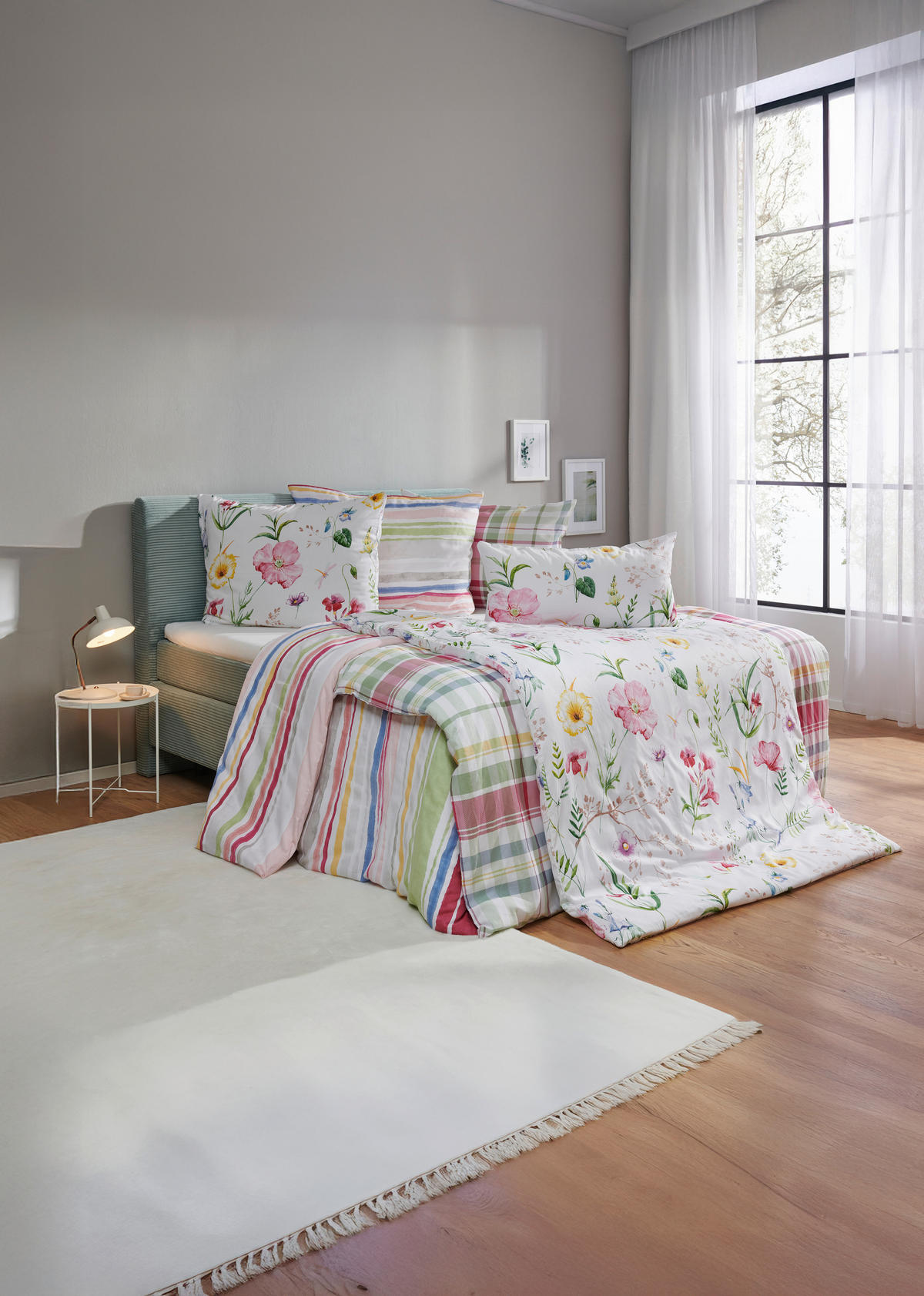 POSTEĽNÁ BIELIZEŇ, satén, viacfarebná, 140/200 cm - viacfarebná, Konventionell, textil (140/200cm) - Esposa